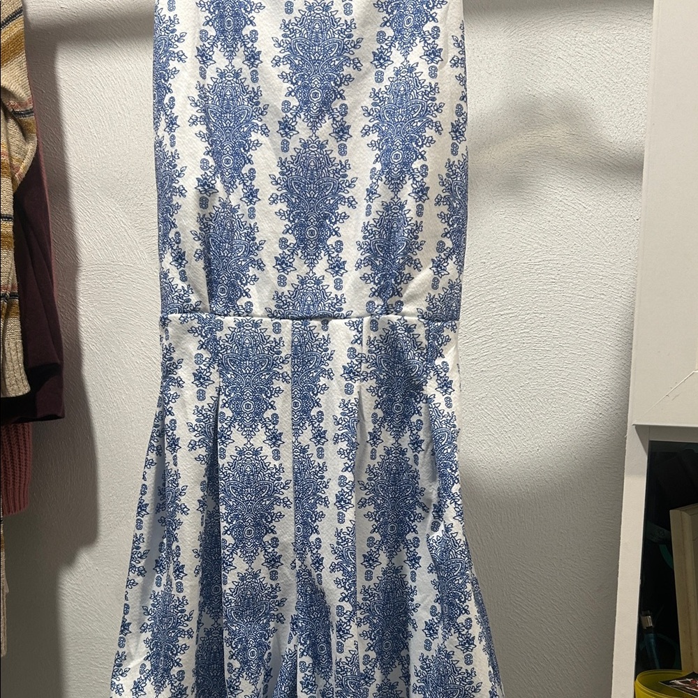 Blue and White Patterned romper
